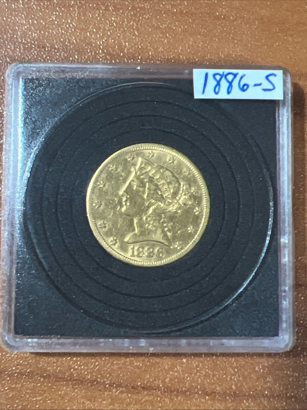 1886-S Liberty Head (Coronet) $5 Gold Half Eagle Coin BU Uncertified